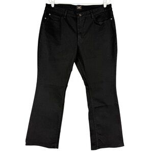 Lee‎ Women's Boot Cut Mid Rise Deep Dye Stretch Black Jeans Size 16 Short NWT